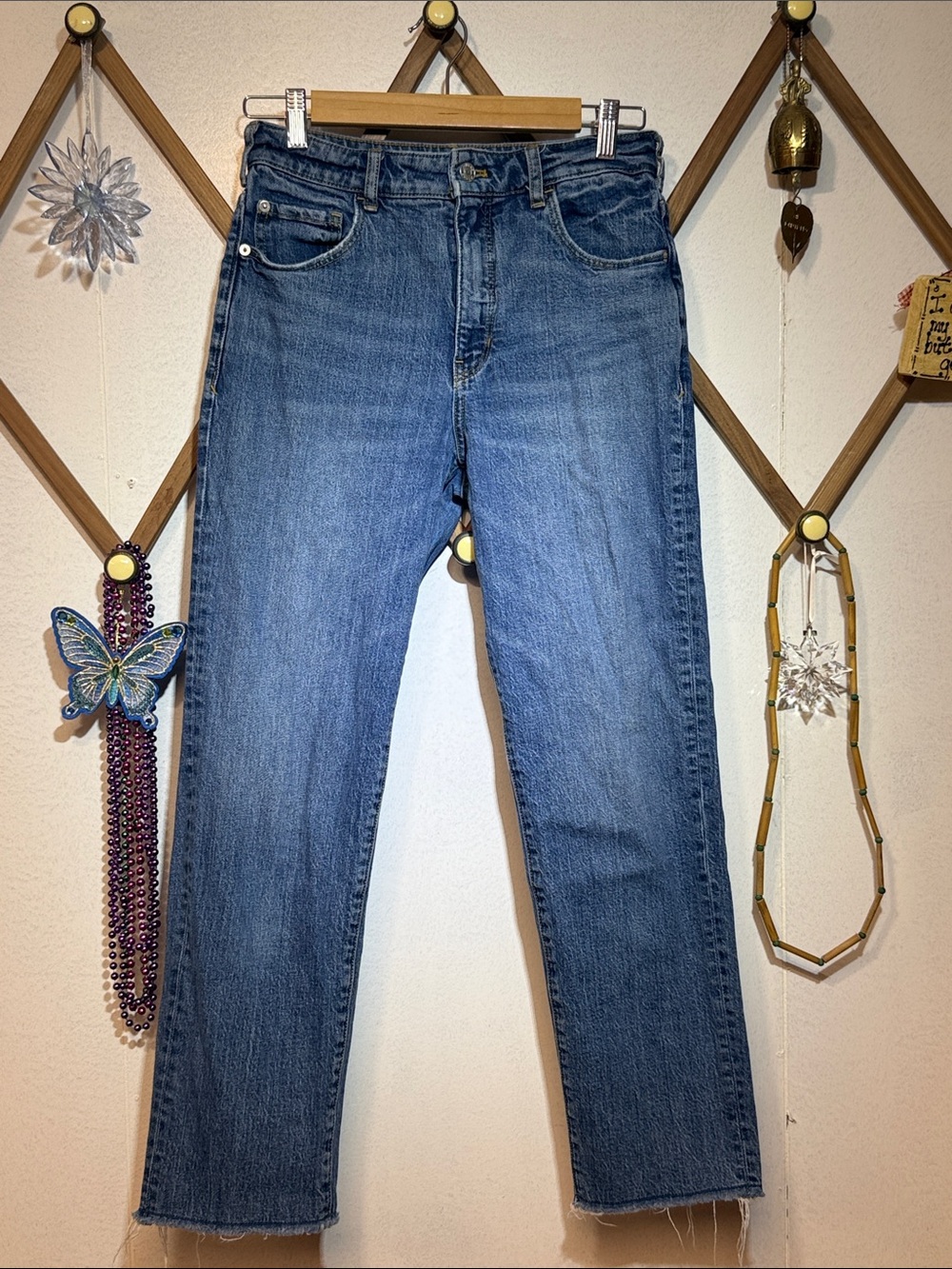 Pilcro and the Letterpress Medium Blue Straight-Leg Jeans